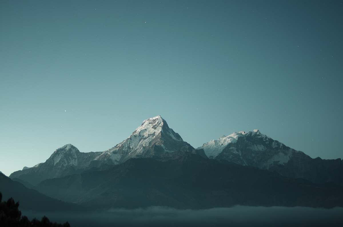 mountain range snowy mountain nature